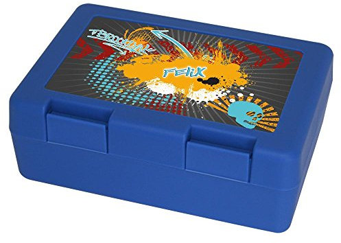 Eurofoto Brotdose mit Namen Felix und schönem Motiv im Graffiti-Streetart-Style für Jungs - Brotbox - Vesperdose - Vesperbox - Brotzeitdose mit Vornamen