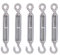 Mecollection M4/M5/M6/M8 304-Edelstahl-Haken-und-Ösen-Spannschloss, mit Drahtseilspannung, 5 Stück