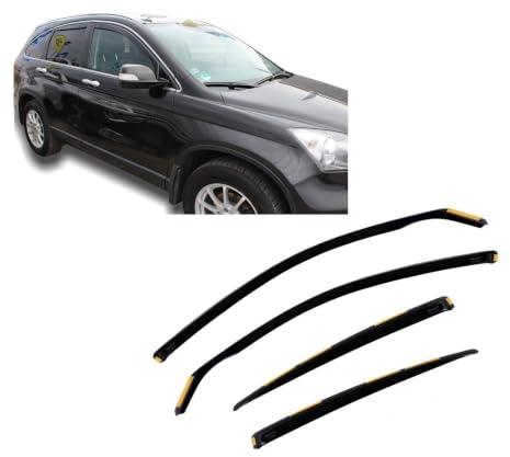 J&J AUTOMOTIVE Windabweiser passend für Honda CR-V 5-Türer 2007-2012 4tlg, Heko Regenabweiser Vorne Hinten Getönt Dunkel Passform