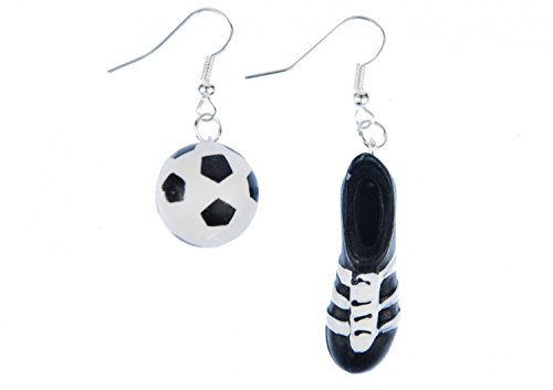 Miniblings Fußball Fußballschuh Ohrringe Hänger WM Schuhe Turnschuhe Kicker EM - Handmade Modeschmuck I Ohrhänger Ohrschmuck versilbert