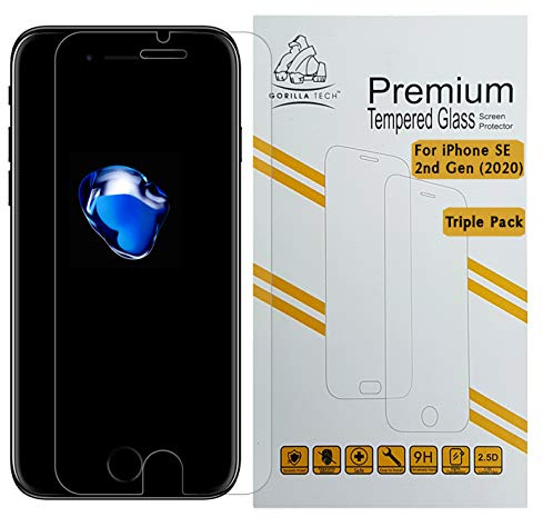 Apple iPhone SE 2nd Gen Screen Protector 3Pack Premium Tempered Glass Gorilla Tech
