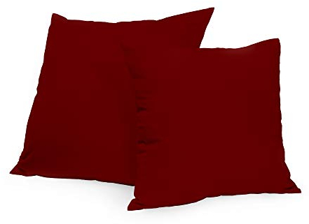 Rollmayer 2er Set Deko-Kissen Kissenhülle Kissenbezug Sofakissen Kollektion Vivid (Weinrot 13, 40x40cm)