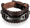 OIDEA Herren Echtleder Armband Braun, Breite Geflochten Lederarmband Surferarmband Armreifen, verstellbar Armreif aus Leder Herrenarmband Breit Handgelenk Geschenk für Männer