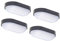 4er Set Oktaplex LED Kellerleuchte BASE 9W 800Lm IP65 Neutralweiß 4000K Ovalleuchte Kellerlampe Deckenleuchte Schwarz
