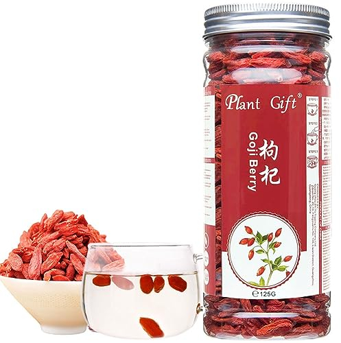 Plant Gift Goji Berries, Goji Berry Tea, 枸杞 Tisane à base de plantes Baies de Goji séchées, Wolfberry chinois, fruits secs, nourriture chinoise 125g / 4.41oz