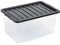 URBNLIVING 50 Liter Storage Box & Lid Black x4