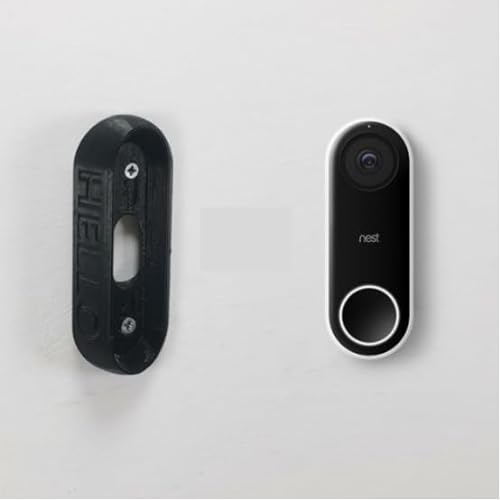 Jabtek Black 45 Degree Angle Spacer/Wall Mount/Bracket/Camera Director for Nest Hello Doorbell