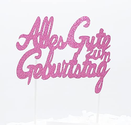 AILEXI 1 Count Happy Birthday Glitter Kuchen Dekorieren Toppers FÜR Kuchen CupKuchen Und Icecream - Alles Gute zum Geburtstag Gilliter Rose Red