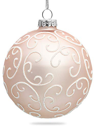 SIKORA Highlights 4er Set ausgefallene Christbaumkugeln aus Glas Rosa besondere Weihnachtskugel Christbaumschmuck, Farbe | Modell:Modell Florenz rosa, Höhe in cm:8 cm