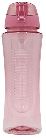 Steuber Trinkflasche Flavour 700ml rosa mit Filtereinsatz, für Sport & Freizeit, Schraubverschluss mit Dichtungsring, Tragelasche