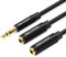 VENTION 30cm Audio Splitter Cable 3.5mm Jack Macho a Doble Jack Hembra Adaptador, para Audífonos, Auriculares, Smartphones, Tablets, Samsung, PS4, MP3, No Compatible con Micrófono (Negro)