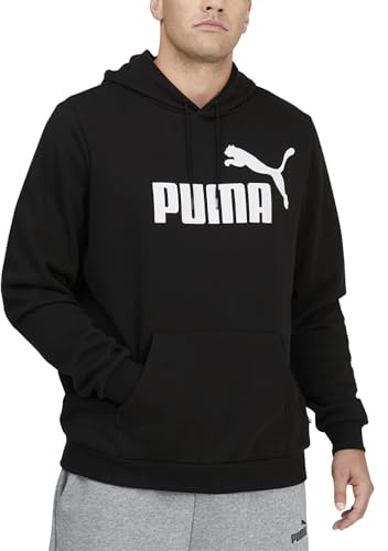 PUMA Herren Essentials Big Logo Fleece Hoodie Bt Kapuzenpullover, Baumwolle Schwarz, XXX-Large
