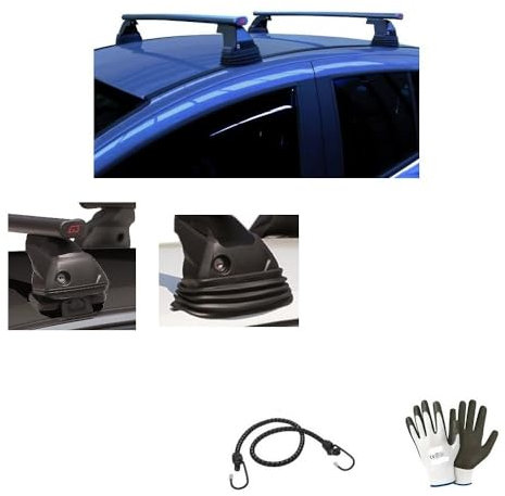 Kompatibel mit Peugeot 107 5p 2020 (68023) Dachträger für Autodachträger mit Dachträger 110 cm aus Stahl ohne Realing + Montagesatz