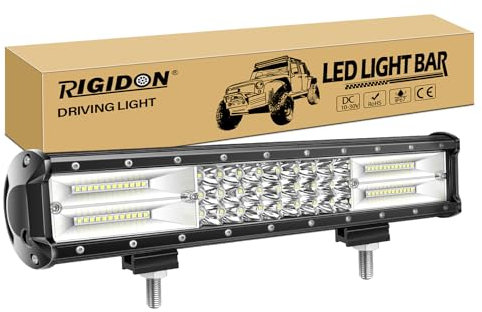 RIGIDON Led lichtleiste kfz aussen, 12V 24V 15 Zoll 38cm 216W Spot Flut-Combo-Strahl offroad beleuchtung für SUV Offroad ATV, UTV, Traktor, LKW, Fahrzeuge, 6000K Weiß nebelscheinwerfer