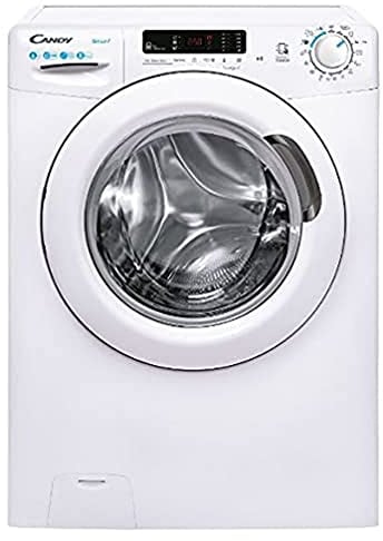 Candy CS4 1062DE/1-S Lave-linge frontal, Faible Encombrement, chargement 6 kg, 1000 tours/mn, départ différé 24h, 15 programmes dont 59 mn charge pleine, cuve réhaussée et hublot XXL