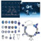 Naler Adventskalender 2024 Frauen, Teenager Mädchen Adventskalender 2024 Frauen Xmas Geschenk für Mädchen Frauen DIY Mode Armband Halskette Xmas Countdown Countdown Kalender Geschenke, Blau