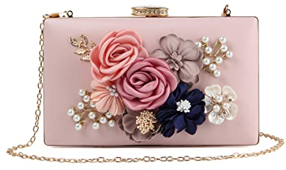 Jywmsc Blumen Abend Handtasche Blumen Perle Perlen Hochzeit Abend Clutch Geldbörse Braut Blumen Clutch Taschen