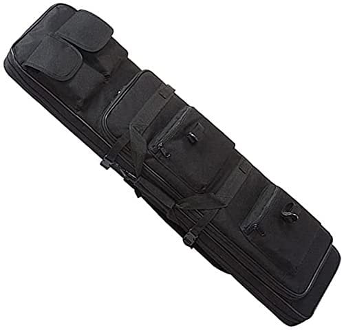 Honent Waffentasche Gewehrtasche Langwaffentasche Futteral,Double Rifle Bag Pouches Compartments,Mit Justierbarem Schultergurt Langwaffen Luftgewehr Gewehr Jagd,Camo,120Cm/47.2In,Schwarz,120cm/47.2in
