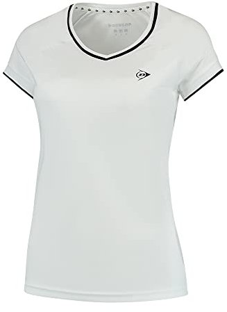 DUNLOP Sports Damen Club Ladies Crew Tee Tennis Shirt, Weiß, L EU