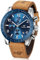 ManChDa Herren Armbanduhren Chronograph mit Schnellverschluss Wasserdicht Analog Quartz Leuchtende Edelstahl Multi Zifferblatt Lederband Armbanduhren für Herren Großes Zifferblatt Casual Blau