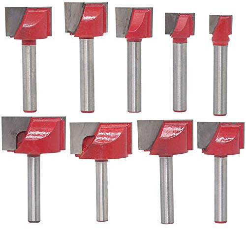 9 Pz/set T-Slot Cutter, 6 millimetri Shank Bottom Pulizia Bit CNC Router Fine Fresa Cutter Lavorazione Del Legno Strumento Bit