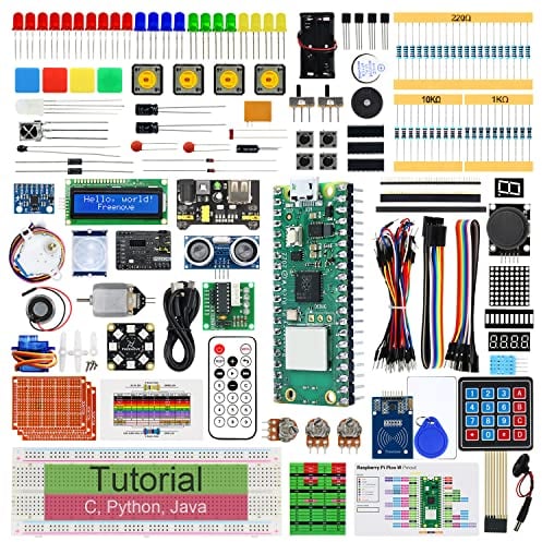 Freenove Ultimate Starter Kit for Raspberry Pi Pico W (Included), Dual-core Arm Cortex-M0+ Microcontroller, 767-Page Detailed Tutorial, 224 Items, 119 Projects, Python C Java Code