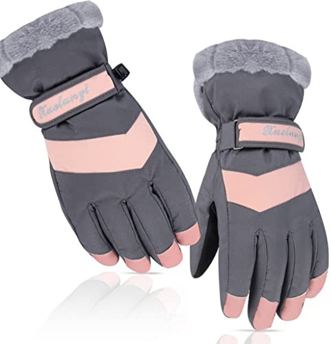Handschuhe Damen Wasserdicht Warm,Winterhandschuhe,Touchscreen Handschuhe,Fahrrad Handschuhe Winter Damen Herren, Sporthandschuhe Winterhandschuhe Anti-Rutsch für Laufen Fahren Radfahren Wandern