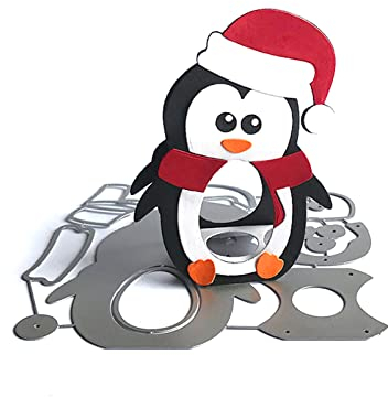 ECMQS WeihnachtenPinguin Stanzmaschine Stanzschablone, Scrapbooking Prägeschablonen Stanzformen Schablonen for Scrapbooking, Fotopapier, Karten, Craft Prägen DIY Herstellung Geburtstag Geschenk