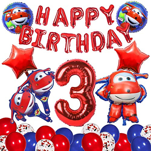 Super Wing Deko Geburtstag 3 Jahre, Super Wing Luftballon, Super Wing Geburtstag, Super Wing Geburtstag Party Set, Party Supplies für 5 Jahre Kinder Geburtstags Party Decorations