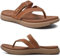 COFACE Flip Flops Damen Orthopädische Leder Stoff Leicht Zehentrenner Frauen Bequeme Plantarfasziitis Fussbett Breite Füße Badelatschen Sommer Strand Zehensandalen Rutschfest Gummi Sohle Tan 40