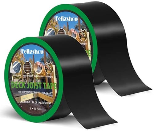 Felizshop Balkenband für Deck, blinkendes Klebeband, Butylband, 7,6 cm x 15,7 m, verbessertes Verbreiterungsband, wetterfest, für blinkende Deckbalken, Baubalken und Balken, korrosionsbeständig (2