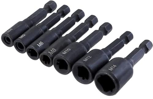 Wudaizhi 7pcs/Set Schraube Tap Socket Adapter 1/4 Schaft Driver Thread Tap Adapter für M4 M6 M8 M10 M12 M14 Machine Tap