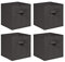 NICEME Foldable Cube Storage Unit Boxes, Non-Woven Fabric Storage Boxes Set, Clothes Drawers for Shelves, 26.5x26.5x28 cm (Dark Grey, Set of 4)