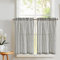 Vangao Lot de 2 rideaux brise-bise modernes à rayures - Aspect lin - 65 x 60 cm (l x H) - Semi-transparents - Courts - Pour salon, chambre à coucher, caravane, style maison de campagne