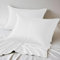 LINENWALAS Lot de 2 taies d'oreiller en bambou 100 % bio - Doux et rafraîchissant pour les cheveux et la peau - Taille standard - 50 x 75 cm - Blanc