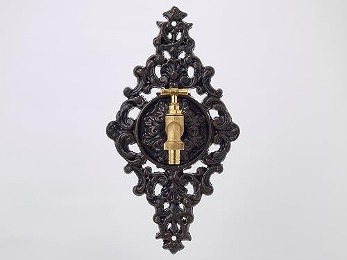 Fuente Frontal para Pared Boca de Agua de Aluminio con Grifo Modelo Mosaico Rombo