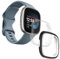iDaPro [2 pièces] Protection écran pour Fitbit Versa 4/Sense 2 Coque Protecteur Case Couverture Complète Protection Bumper Soft TPU Cover Accessoires -[Transparente et noire ]