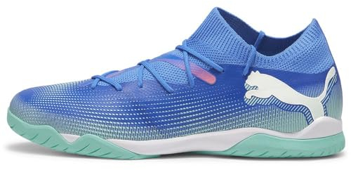 PUMA Unisex Future 7 Match IT Soccer Shoe, Bluemazing White-Electric Peppermint, 40.5 EU