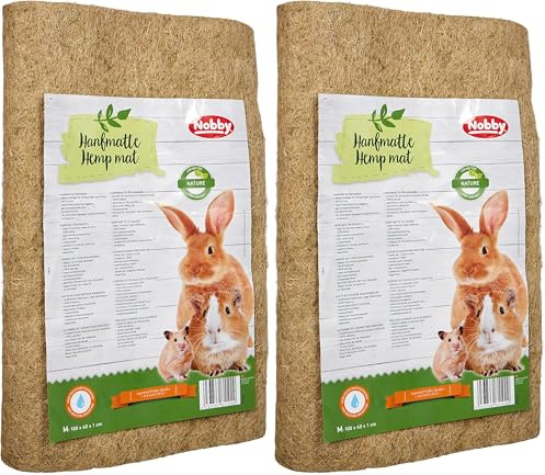 Nobby Hanfmatte für Hamster Nager, 100 x 40 x 1 cm, 1 Stück (Packung mit 2)