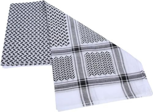 HelloOrient Foulard Palestinien Keffieh Noir et Blanc