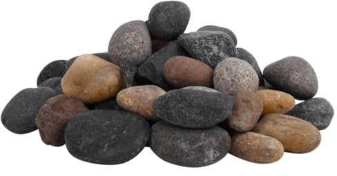 vidaXL Galets Polis, Roches de Rivière, Pierres de Vase, Galets de Décoration, Cailloux pour Aquarium Plantes Jardin, 25 kg Multicolores 5-8 cm