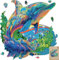 Mys Aurora Holzpuzzle Erwachsene 500 Stück, Delfin Holzpuzzle Wooden Puzzle Holz Erwachsene mit Geschenkbox aus Holz, Große Größe 44,2 x 42,7 cm