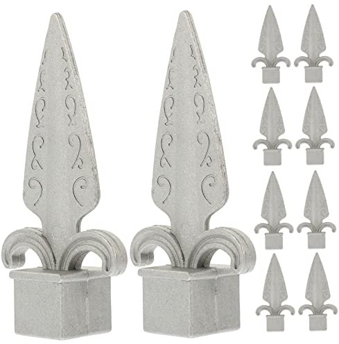 POPETPOP Lot de 10 Embouts de Clôture en Aluminium pour Décoration de Clôture Extérieure Robustes avec Revêtement en Zinc Faciles à Installer Antirouille