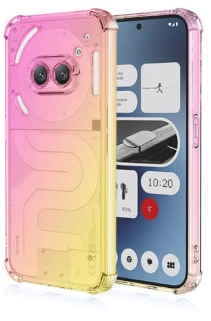 COMAKU Cover Pendenza Colorato per Nothing Phone (2a), Custodia Traslucido Silicone TPU con Antiurto Bumper, or rose