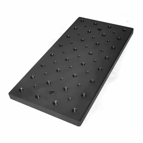 LeTkingok 200x100x9MM Dual Density Optical Plate, Magnetic Adapter Plate Breadboard M4/M6 Screw Holes Alloy Steel Material