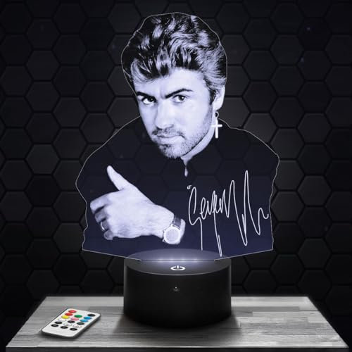 Nachttischlampe G. Michael Britischer Pop-Soul-Sänger Deko-Geschenkidee für Männer und Frauen G. Michael Nachtlicht für Erwachsene Deko-Zimmer Geschenk Weihnachtenidee für Männer und Frauen originell