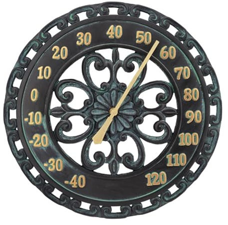 Vintage Thermometer Wanddekoration - Outdoor Zaunthermometer, Vintage Gartenthermometer | Hängendes dekoratives Thermometer, klassisches Garten-Wandthermometer für Zaun, Gartentür, Wohnzimmer