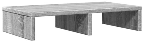 vidaXL Support de moniteur sonoma gris 50x27x10 cm bois d'ingénierie, support de moniteur pour bureau, étagère de moniteur, support de moniteur d'ordinateur