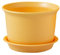 VALINK Pots de fleurs en plastique épais avec soucoupe pour intérieur et extérieur Jaune
