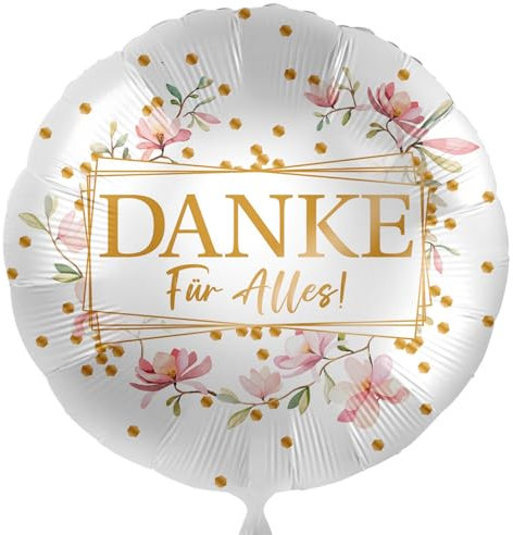 Folienballon Danke Danksagung 'Danke für alles' Ballon Ehrungsfeier Ruhestand Dankeschön Geschenk Kollegen LehrerIn Nachbar Familie Alltag, Made in EU